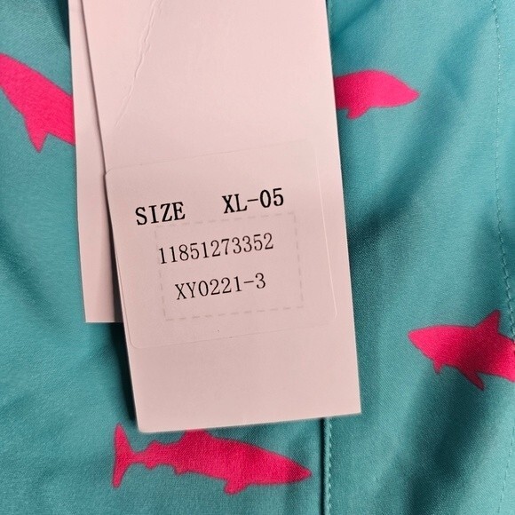 Maamgic "PINK SHARKS" Drawstring Lined Swim Trunks/Shorts size xl nwt - Picture 6 of 9